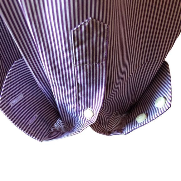 Tailorbyrd‎ Dress Shirt - Purple/White Stripe Size XL - Picture 8 of 10